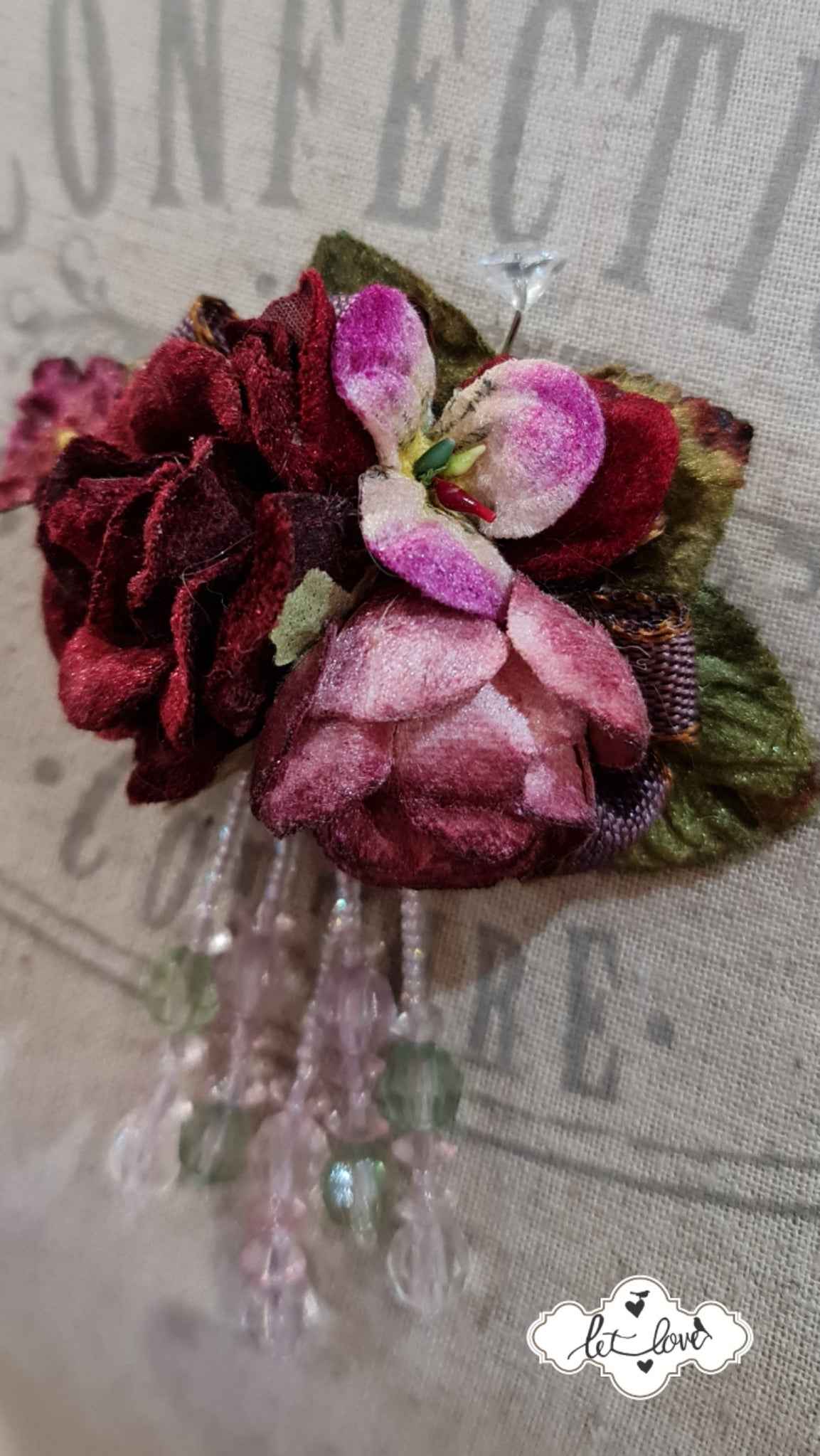 Brooch Velvet Roses - Let Love Clothing