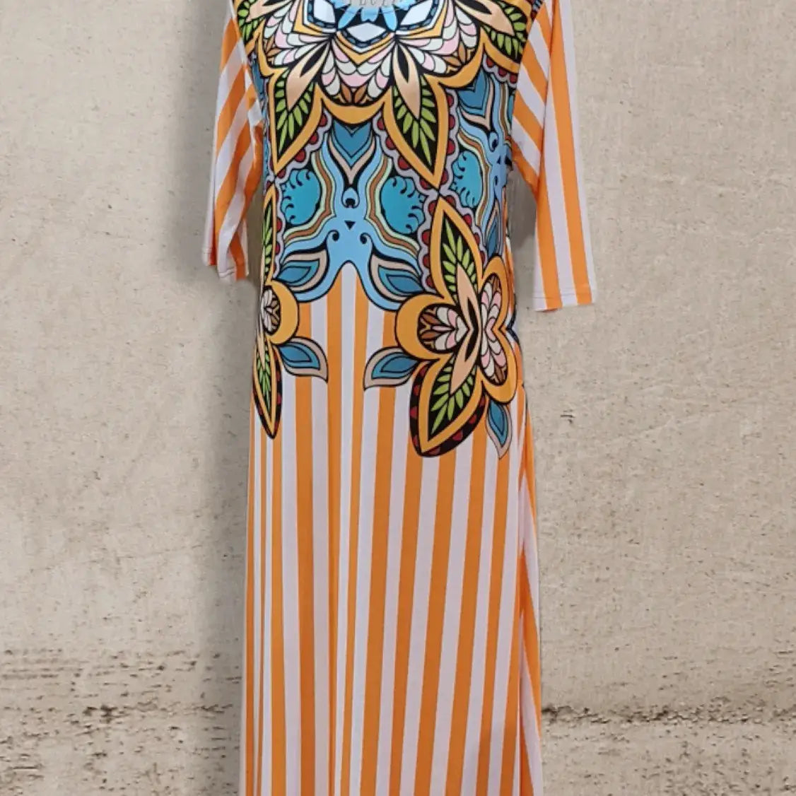 Ankle Length Dress with Sleeves - Let Love Clothing