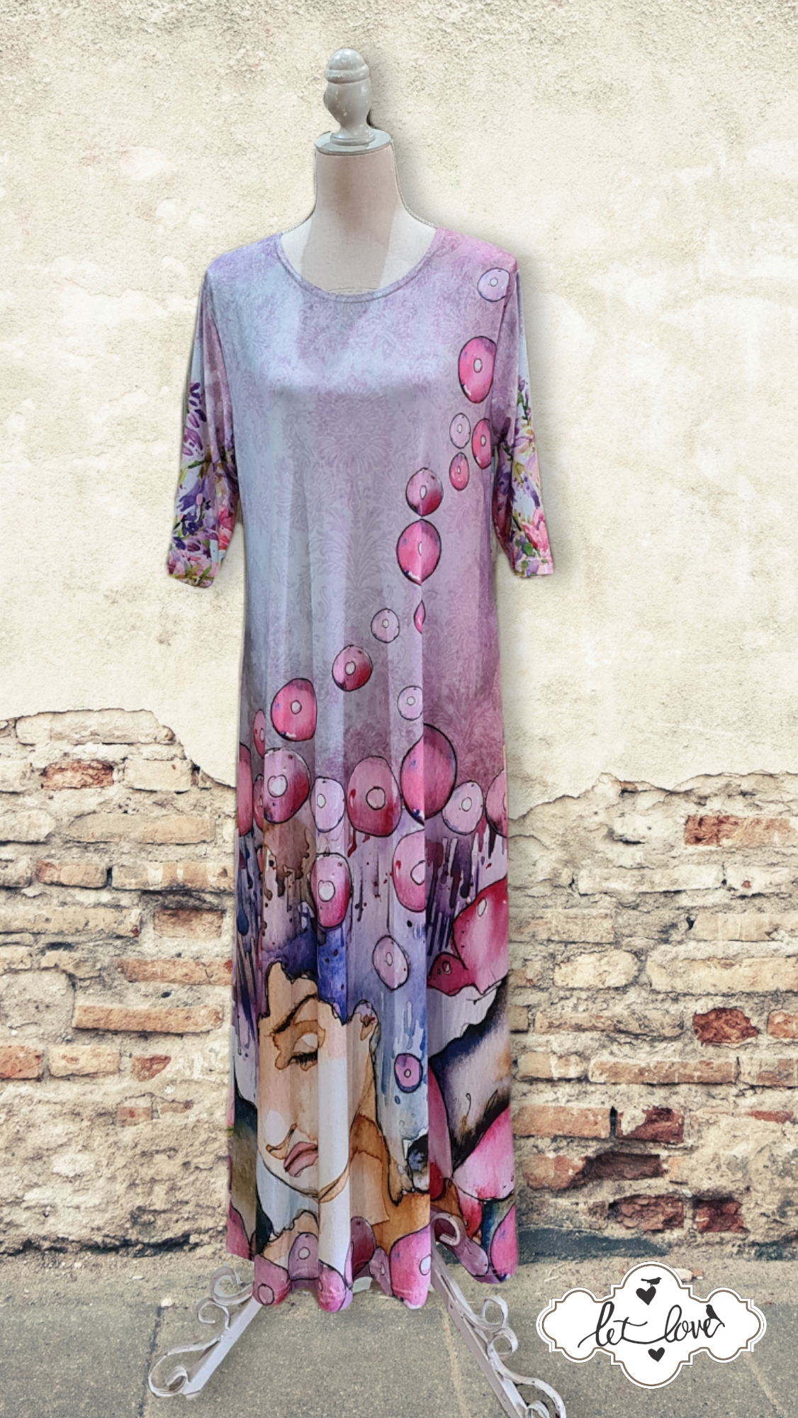 Ankle Length Dress with Sleeves