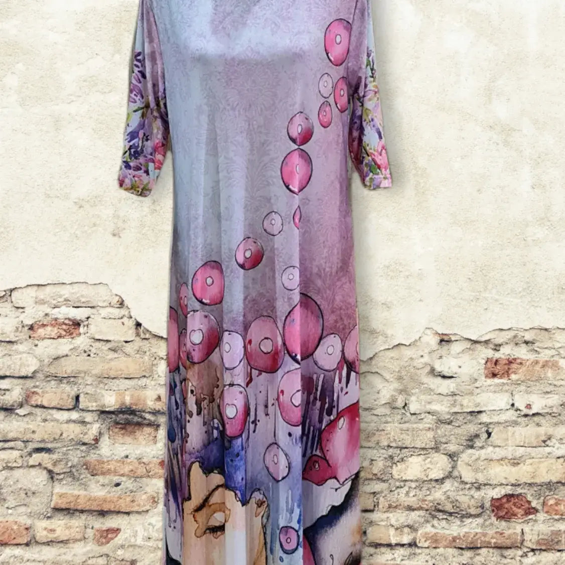 Ankle Length Dress with Sleeves - Let Love Clothing