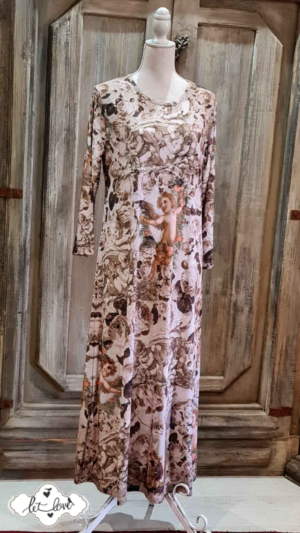 Ankle Length Dress with Sleeves - Let Love Clothing