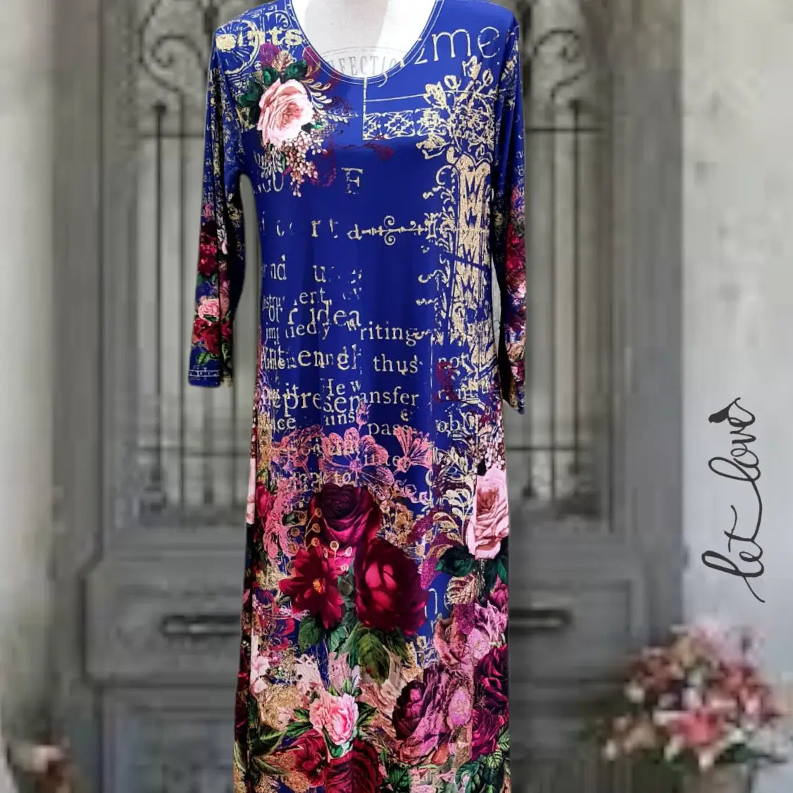 Ankle Length Dress with Sleeves - Let Love Clothing