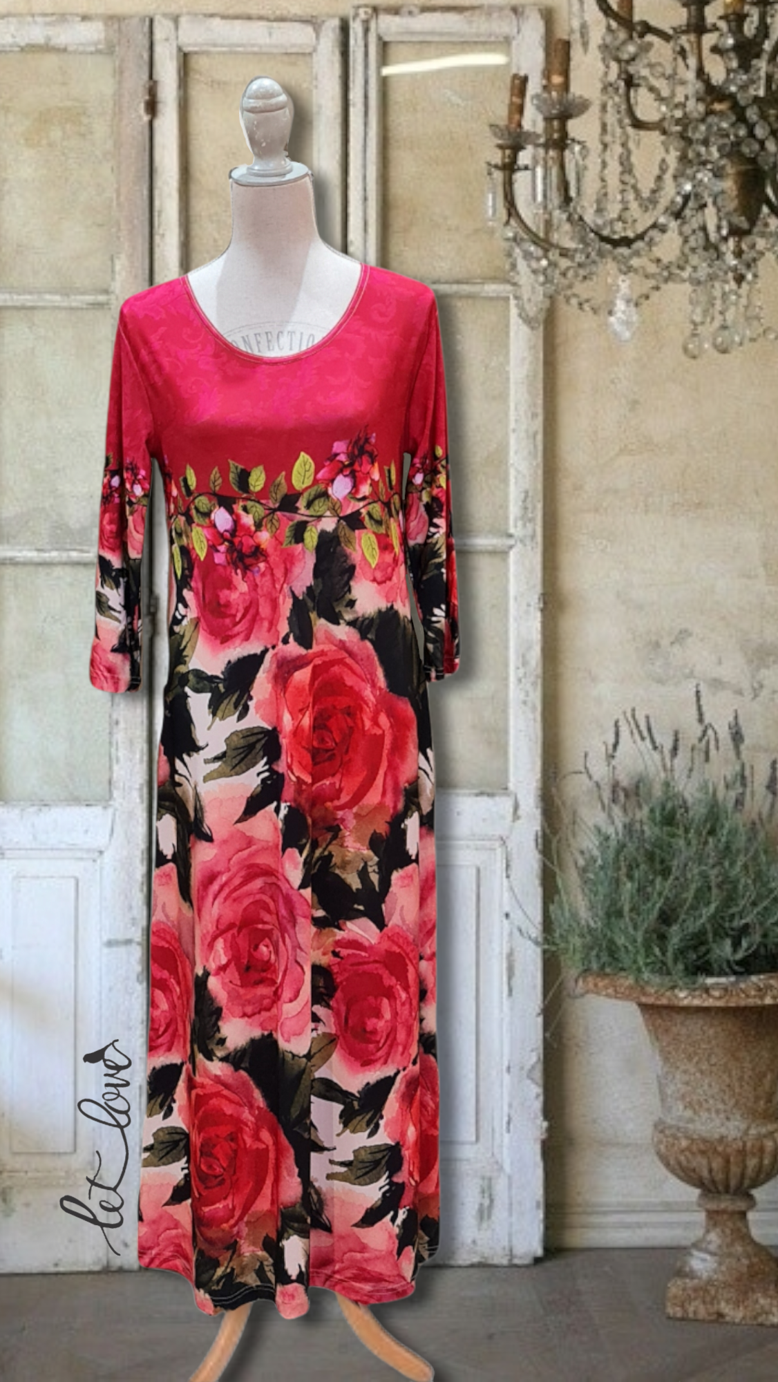 Ankle Length Dress with Sleeves - Let Love Clothing