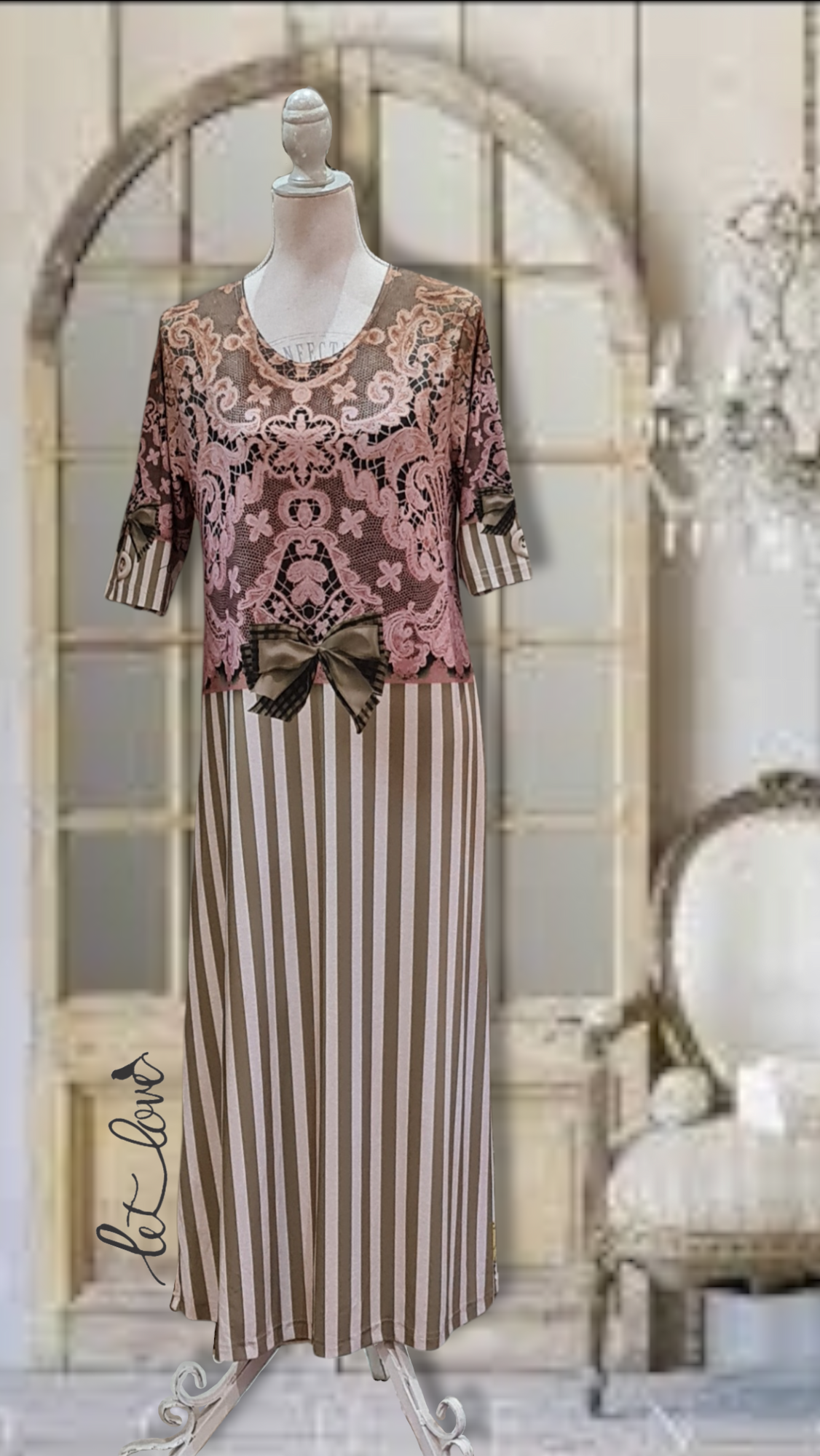 Ankle Length Dress with Sleeves - Let Love Clothing