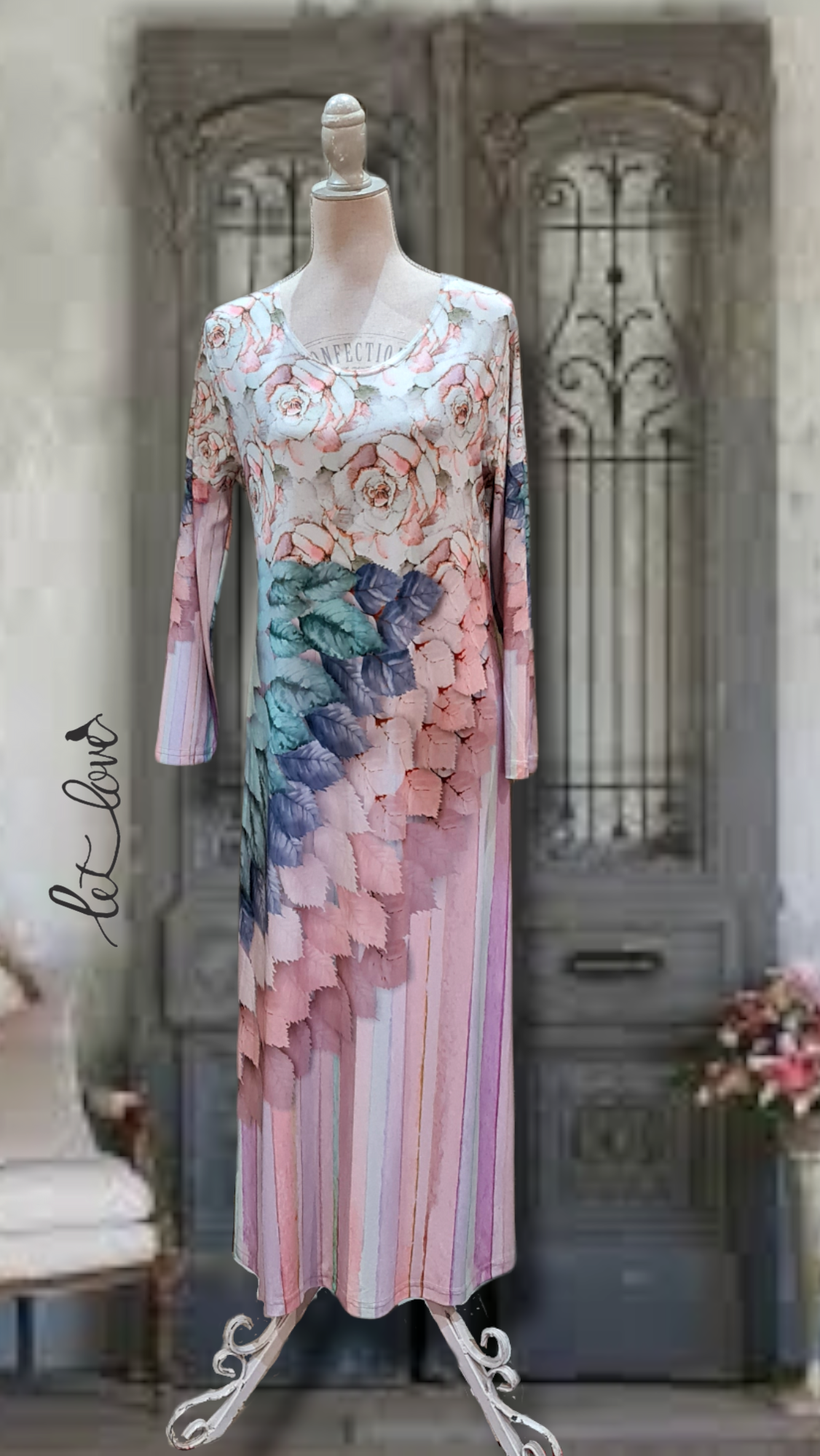 Ankle Length Dress with Sleeves - Let Love Clothing
