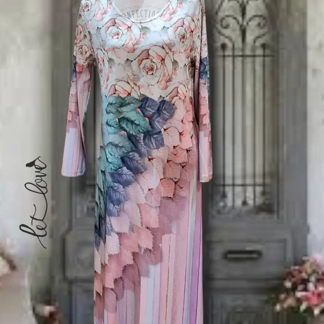Ankle Length Dress with Sleeves - Let Love Clothing