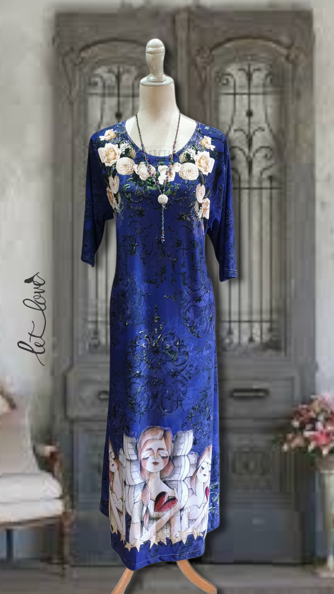 Ankle Length Dress with Sleeves - Let Love Clothing
