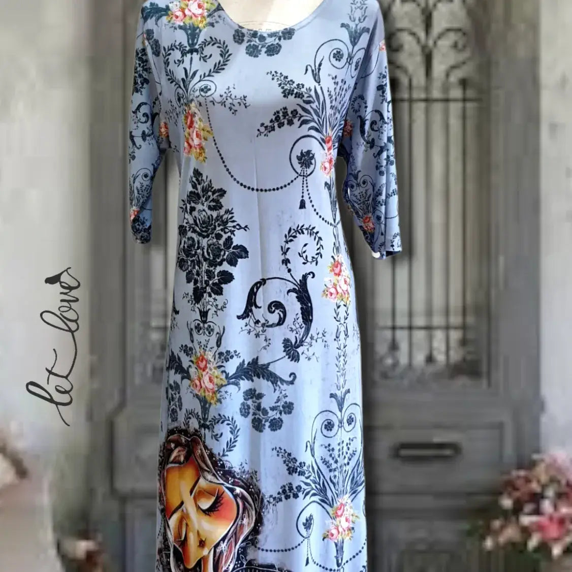 Ankle Length Dress with Sleeves - Let Love Clothing