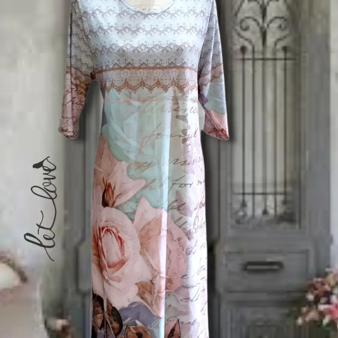Ankle Length Dress with Sleeves - Let Love Clothing