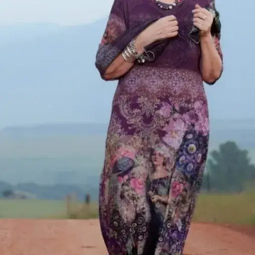 Ankle Length Dress with Sleeves - Let Love Clothing