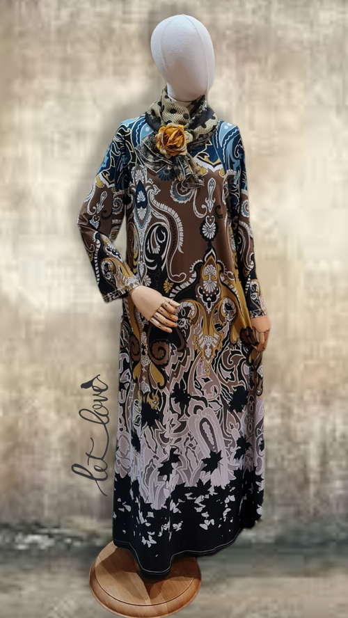 Ankle Length Dress with Sleeves - Let Love Clothing