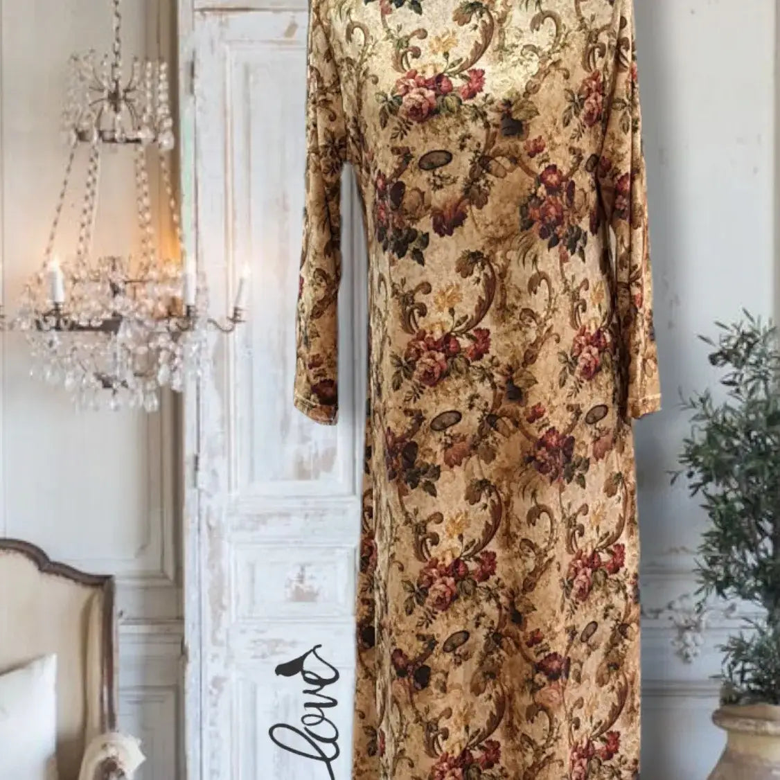 Ankle Length Dress with Sleeves - Let Love Clothing