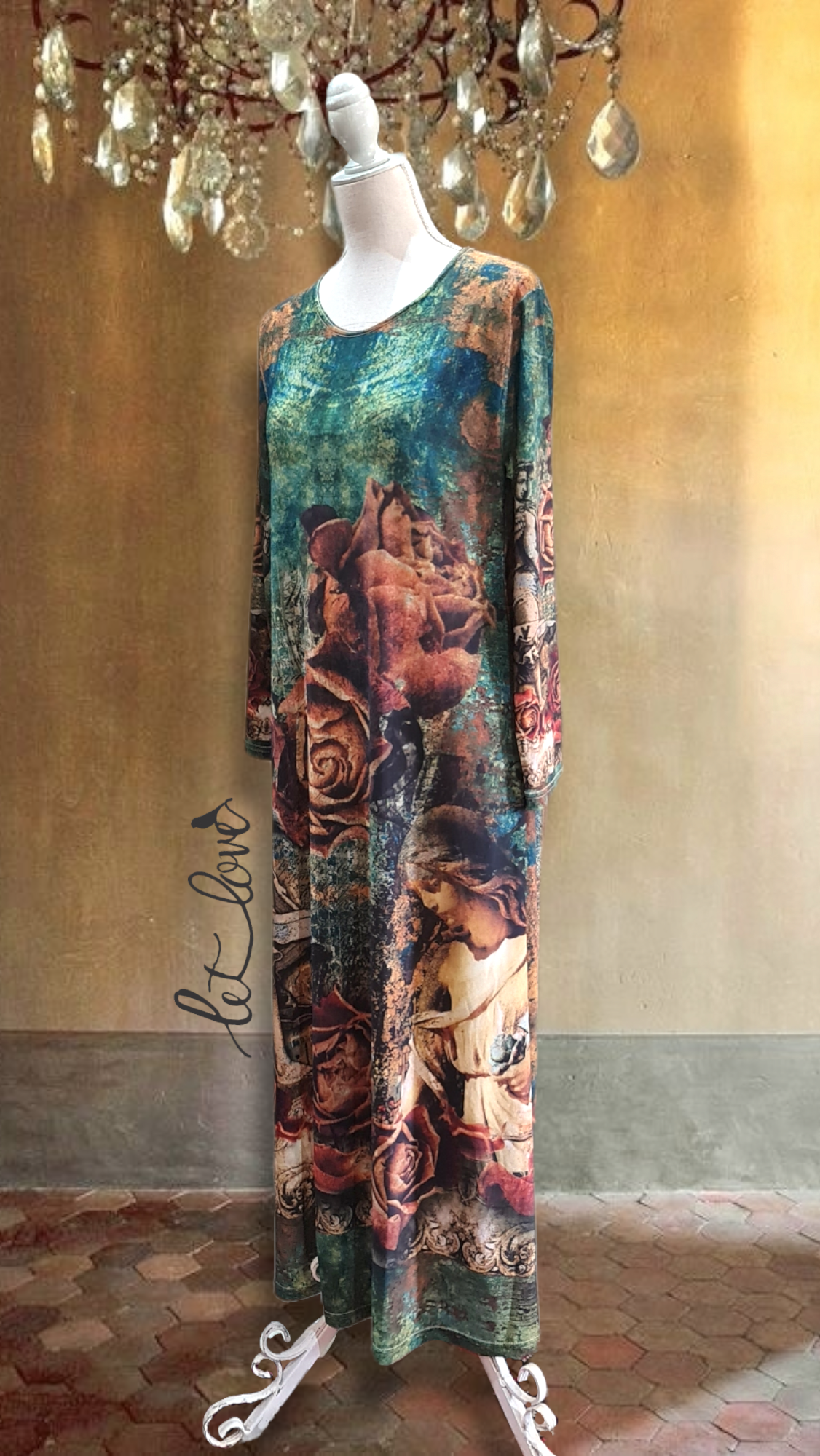 Ankle Length Dress with Sleeves - Let Love Clothing