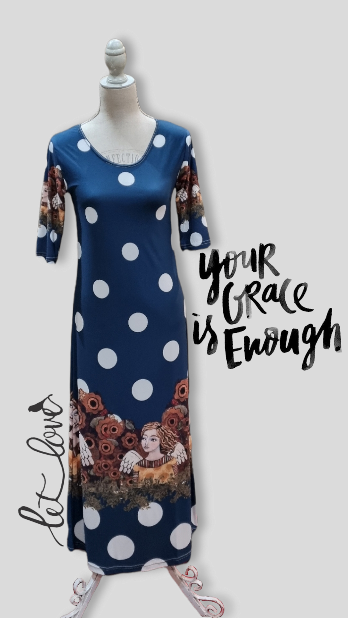 Ankle Length Dress with Sleeves - Let Love Clothing