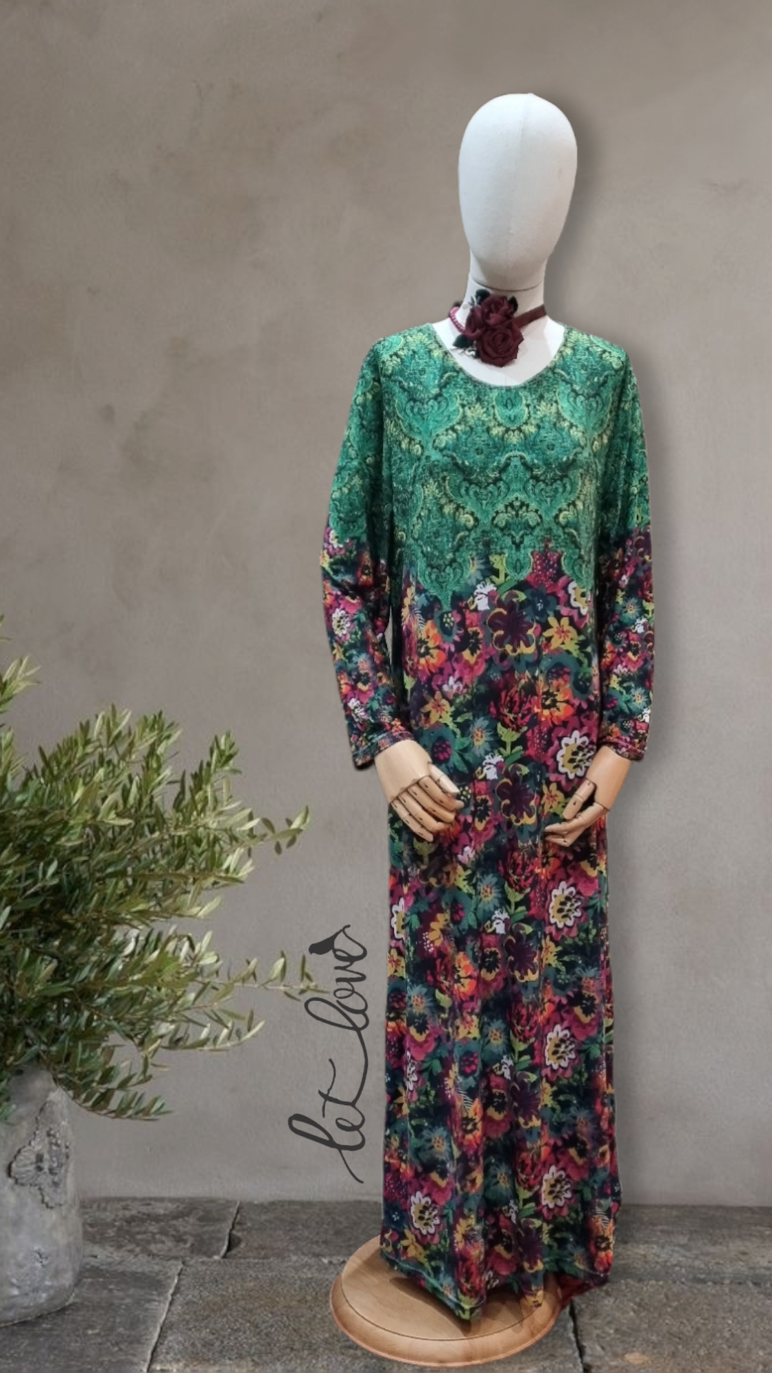 Ankle Length Dress with Sleeves