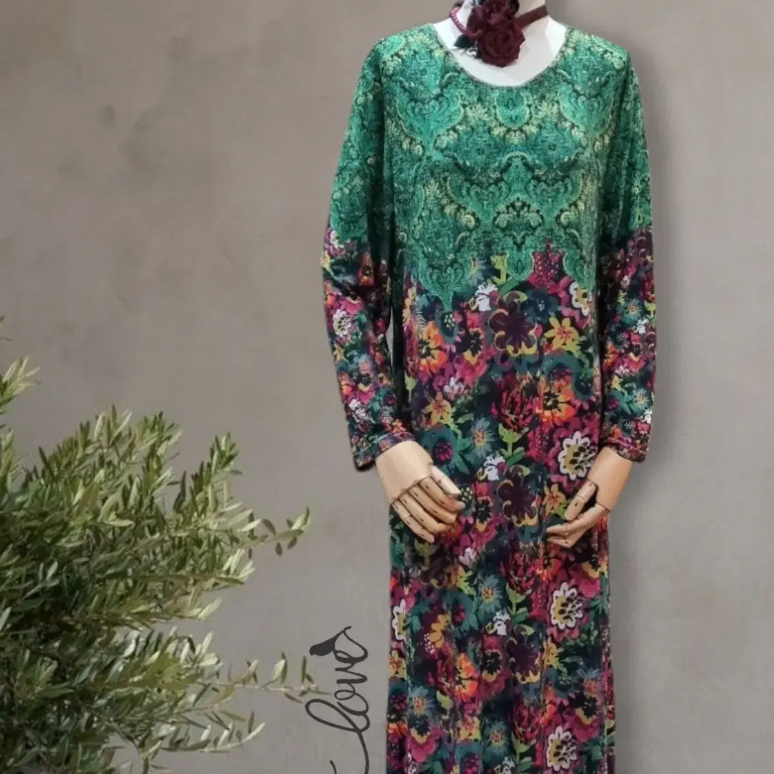 Ankle Length Dress with Sleeves - Let Love Clothing