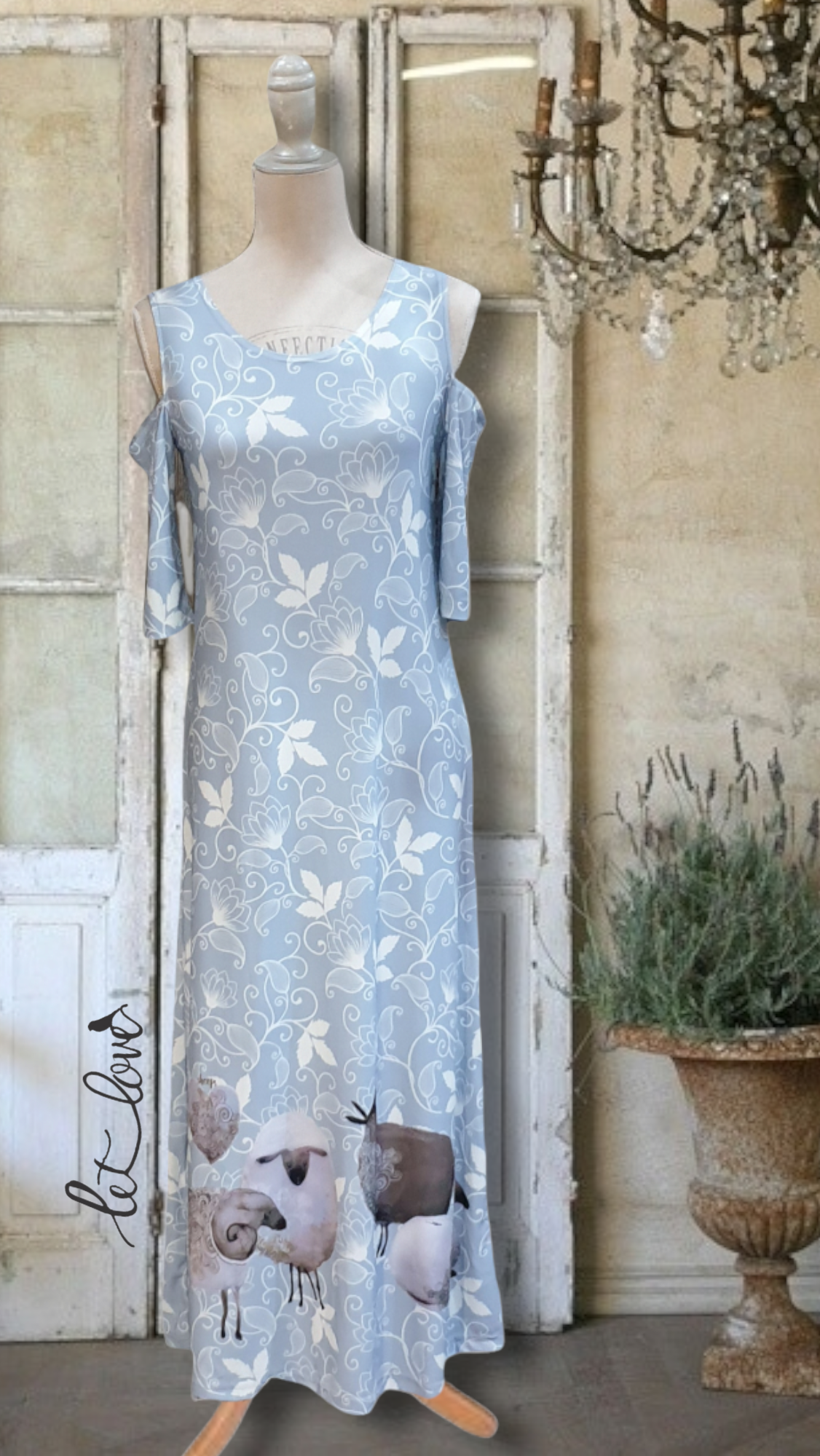 Ankle Length Dress with Sleeves - Let Love Clothing