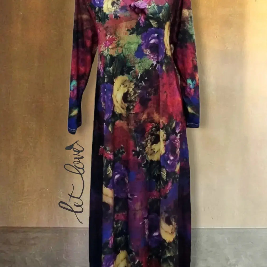 Ankle Length Dress with Sleeves - Let Love Clothing