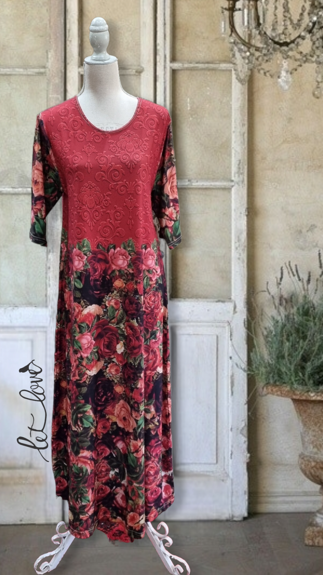 Ankle Length Dress with Sleeves - Let Love Clothing