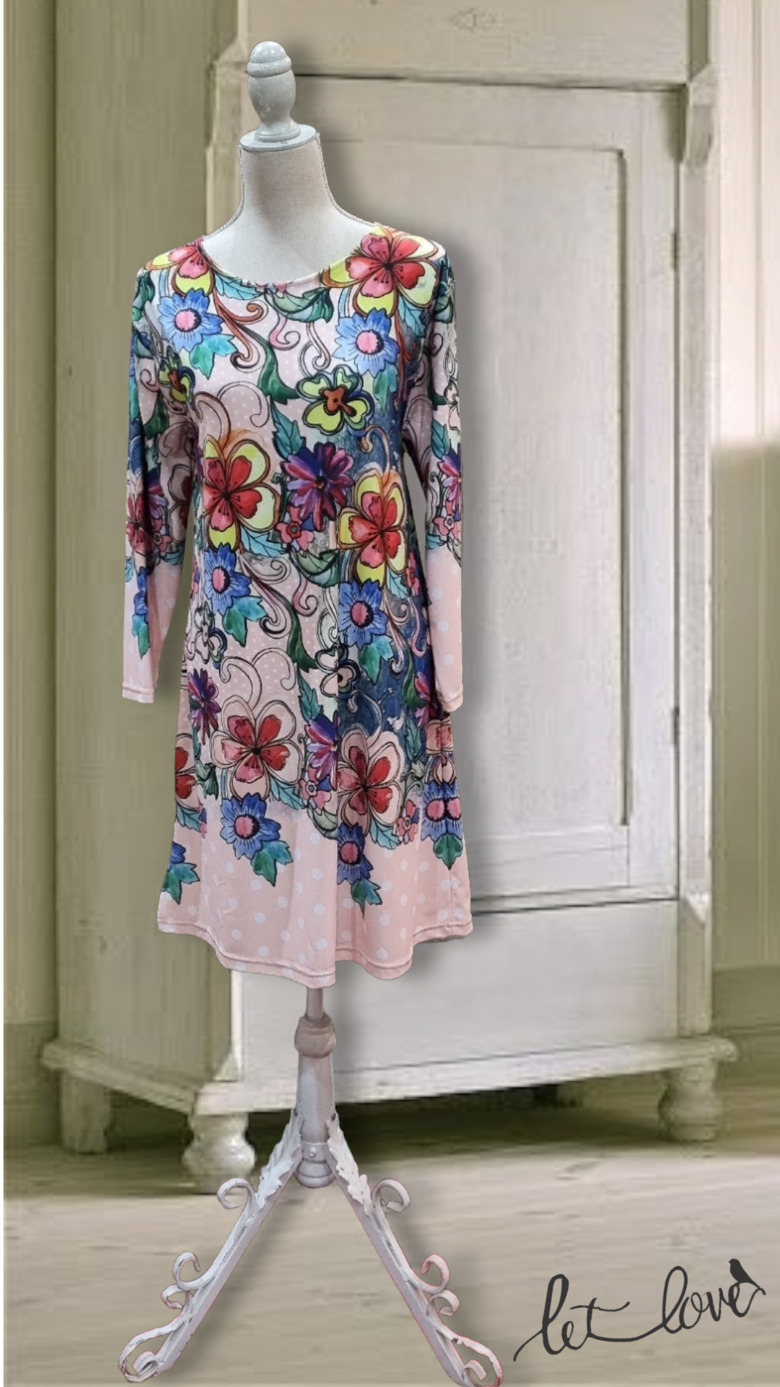 Dress with Sleeves - Let Love Clothing