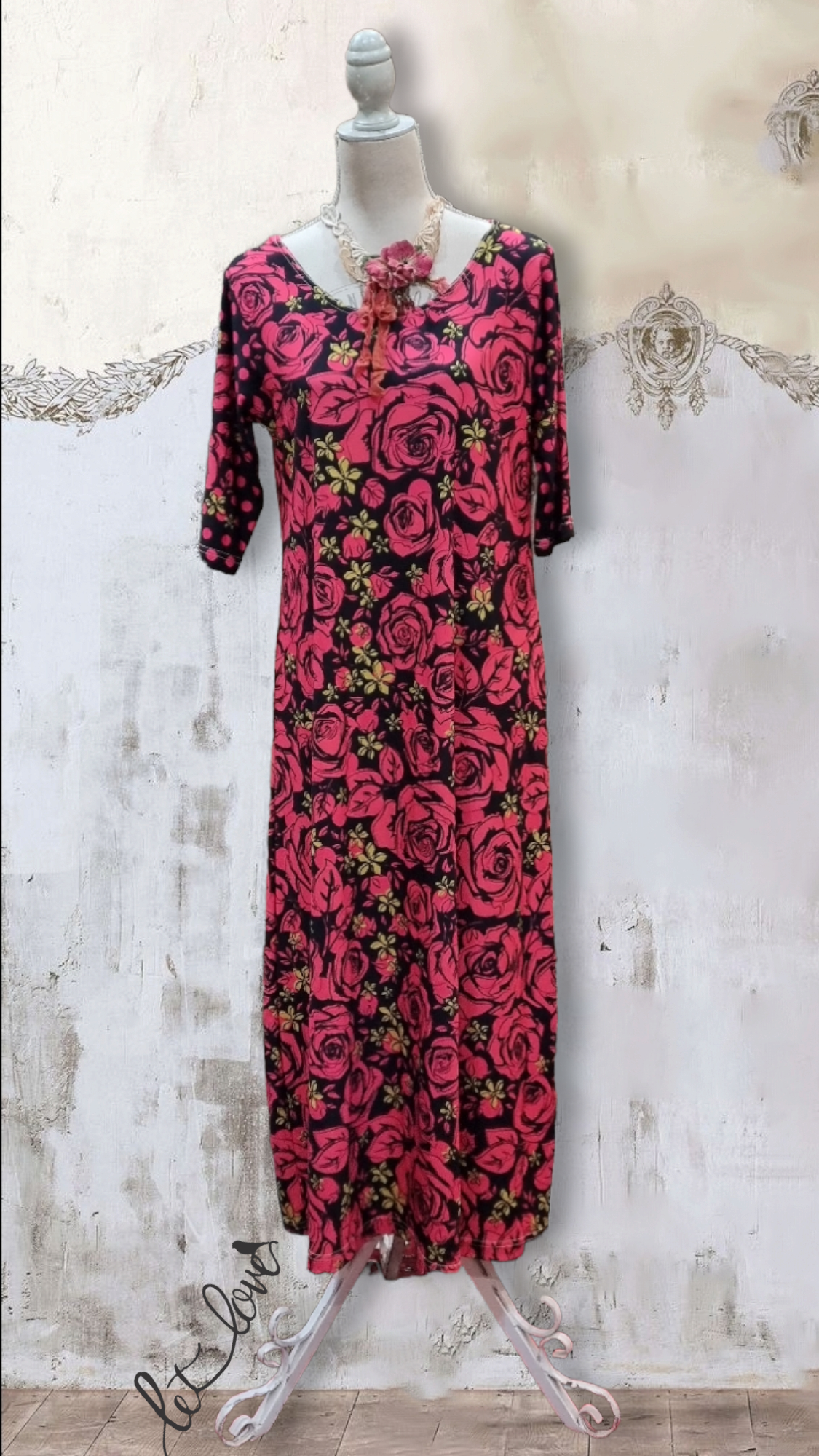Ankle Length Dress with Sleeves - Let Love Clothing