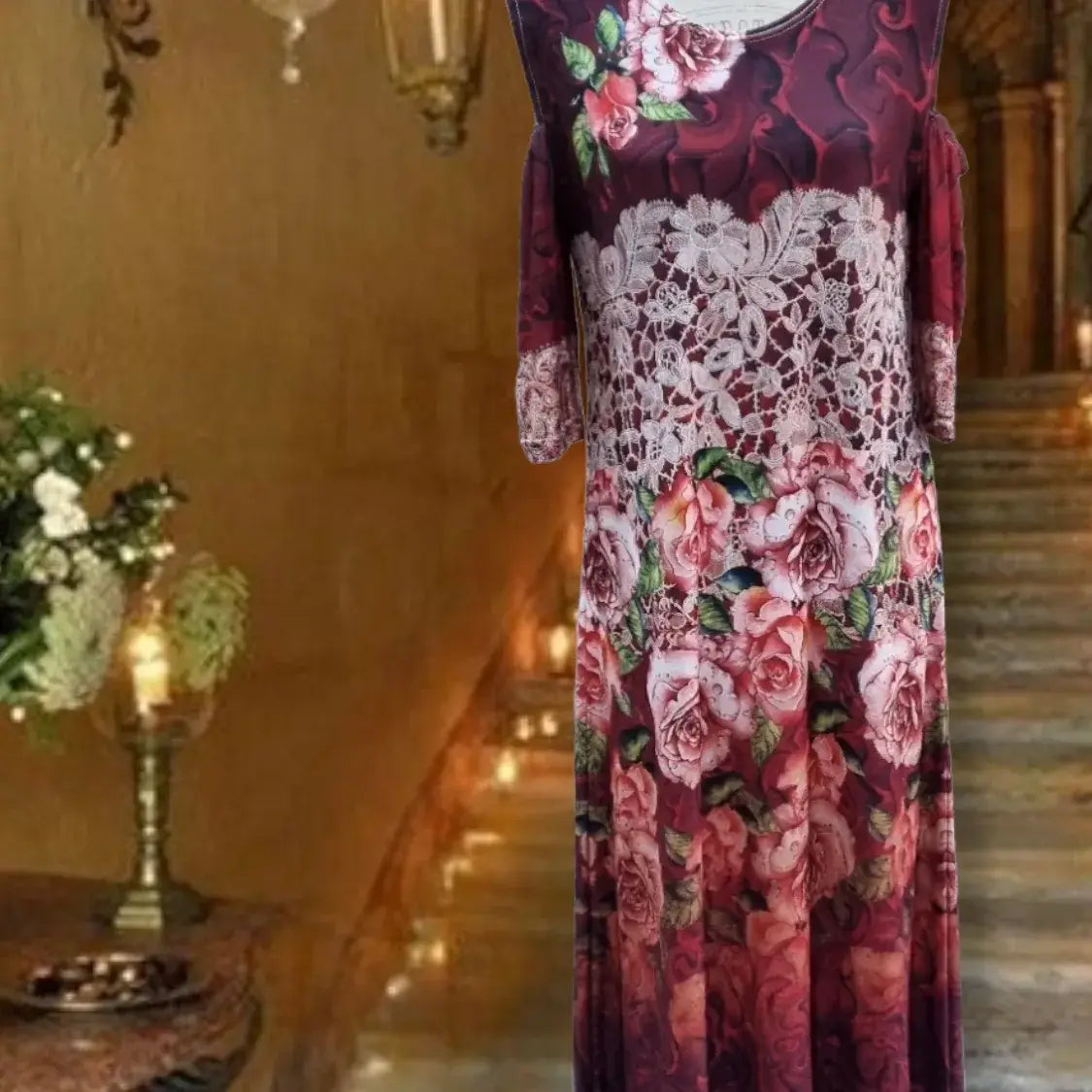 Ankle Length Dress with Sleeves - Let Love Clothing