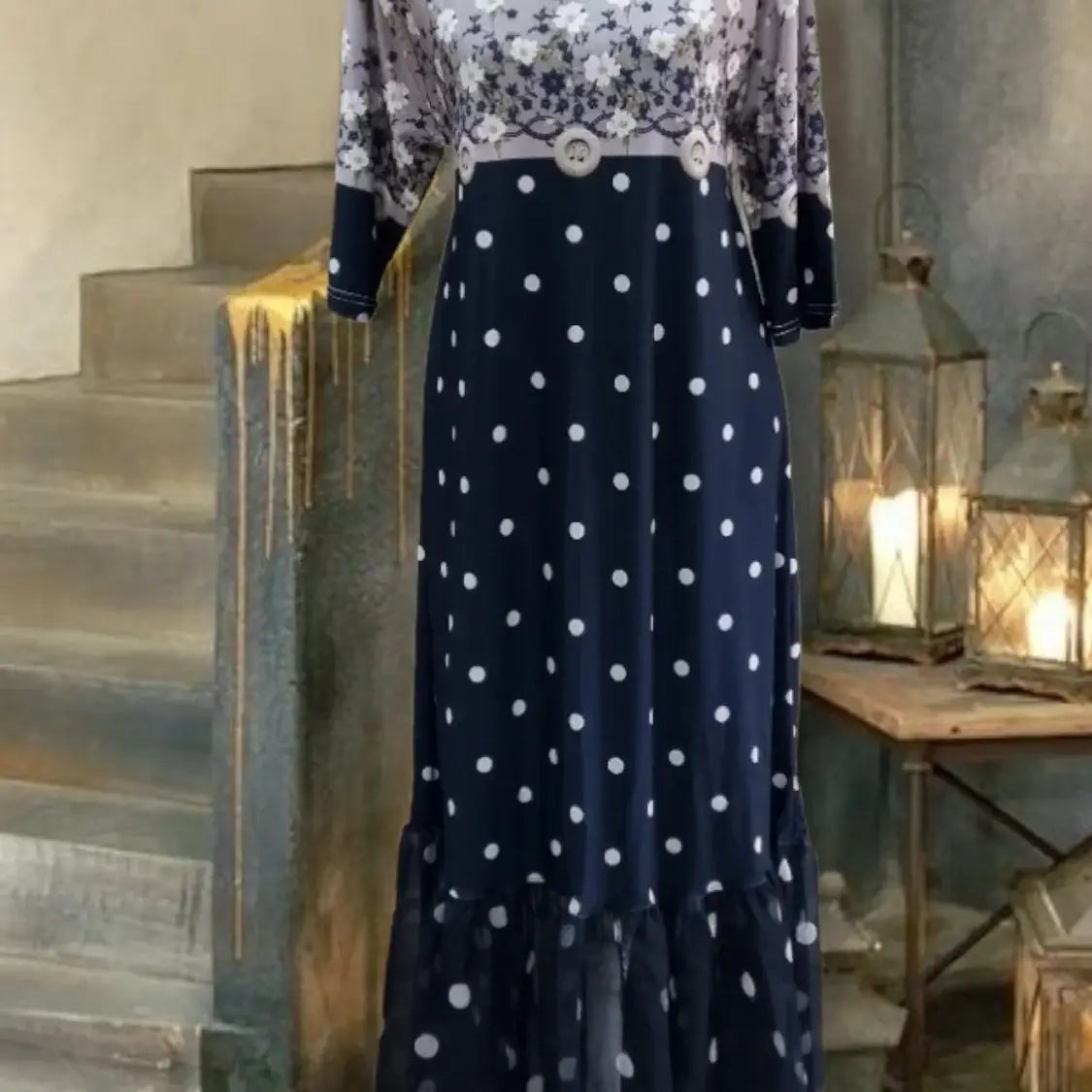 Ankle Length Dress with Sleeves - Let Love Clothing