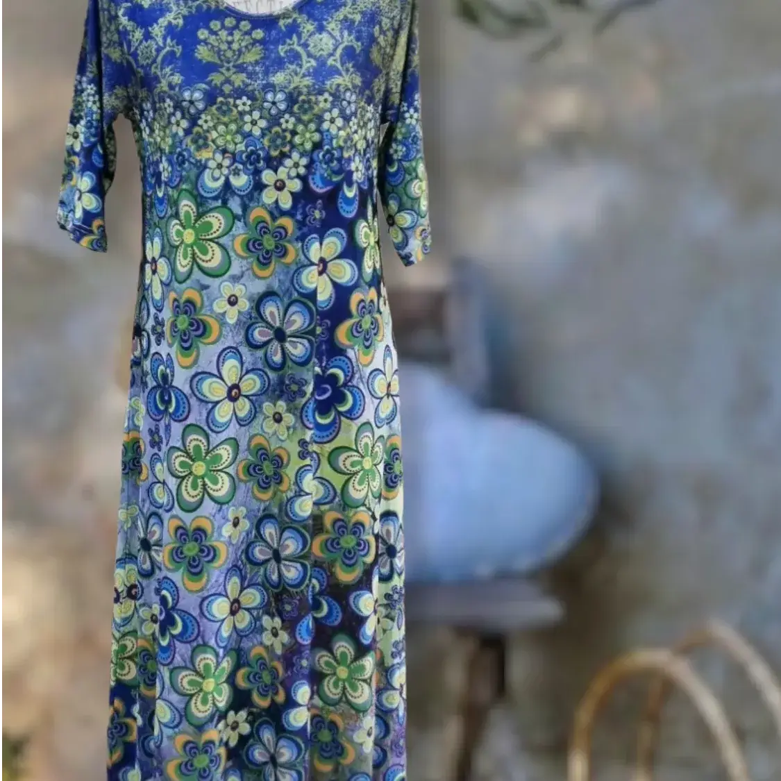 Ankle Length Dress with Sleeves - Let Love Clothing