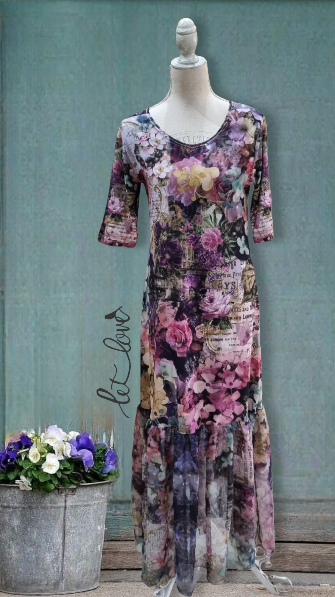 Ruffled Hem Ankle Length Dress