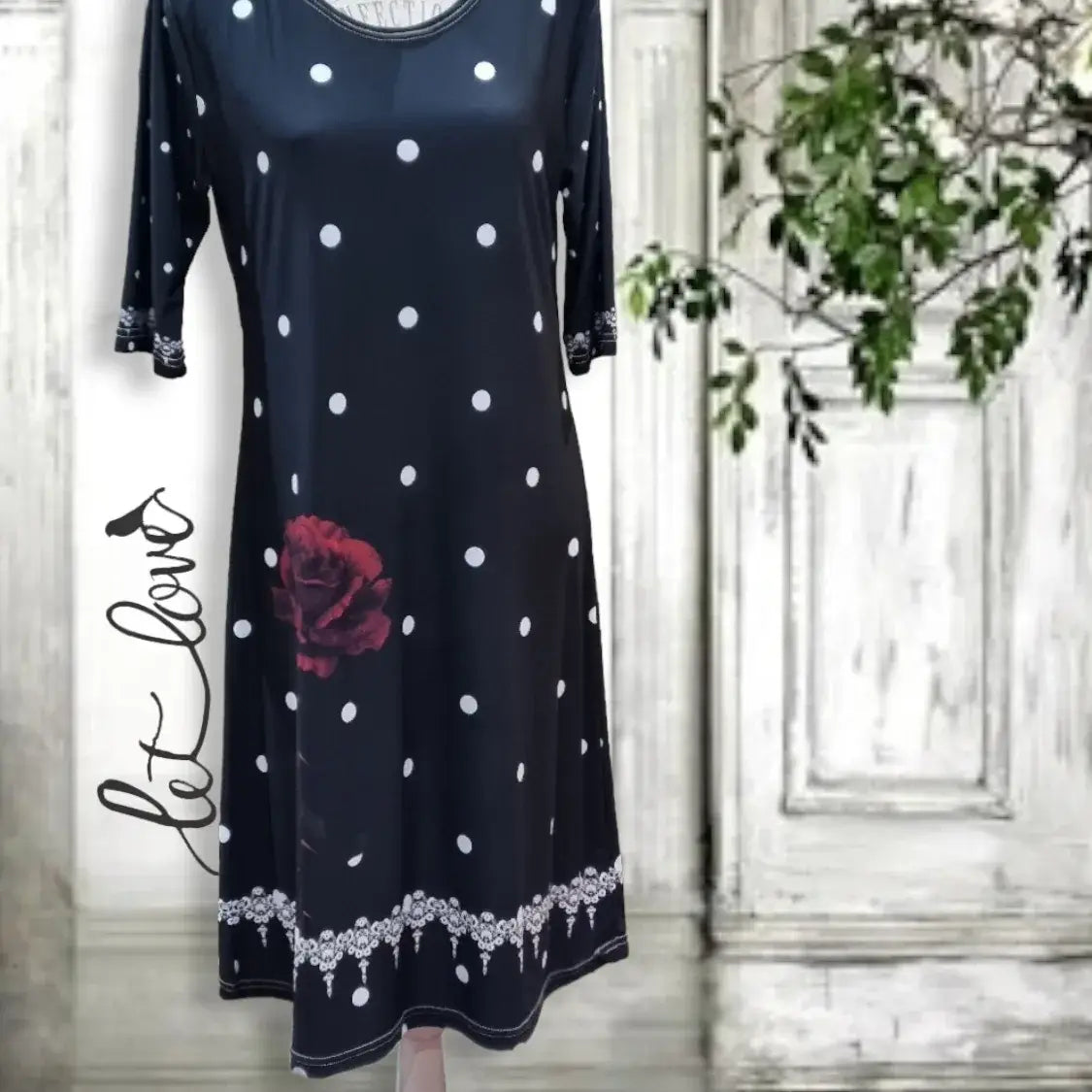 Dress Below the Knee, with Sleeves - Let Love Clothing
