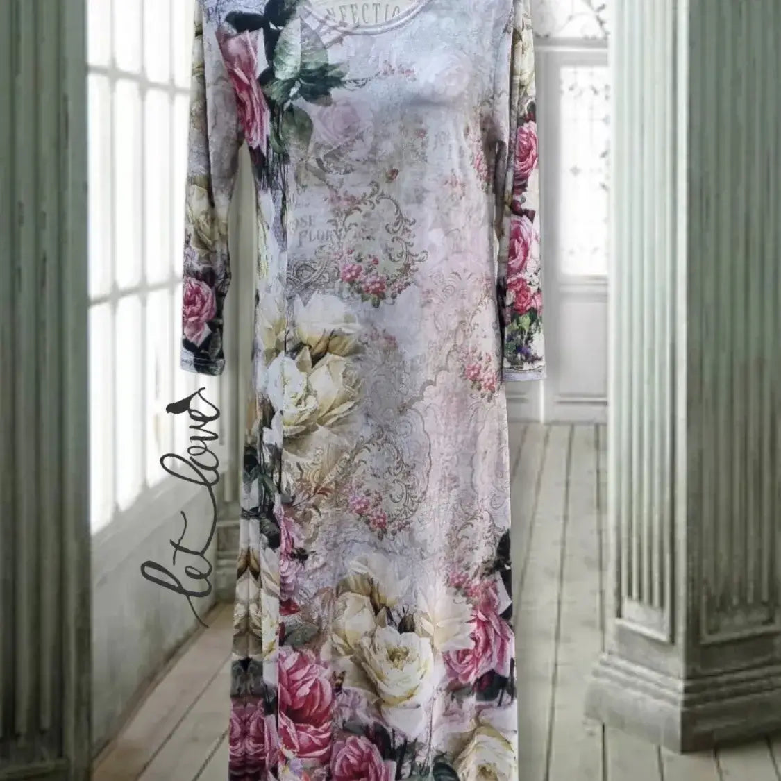 Ankle Length Dress with Sleeves - Let Love Clothing