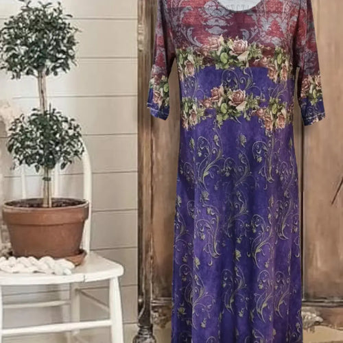 Ankle Length Dress with Sleeves - Let Love Clothing