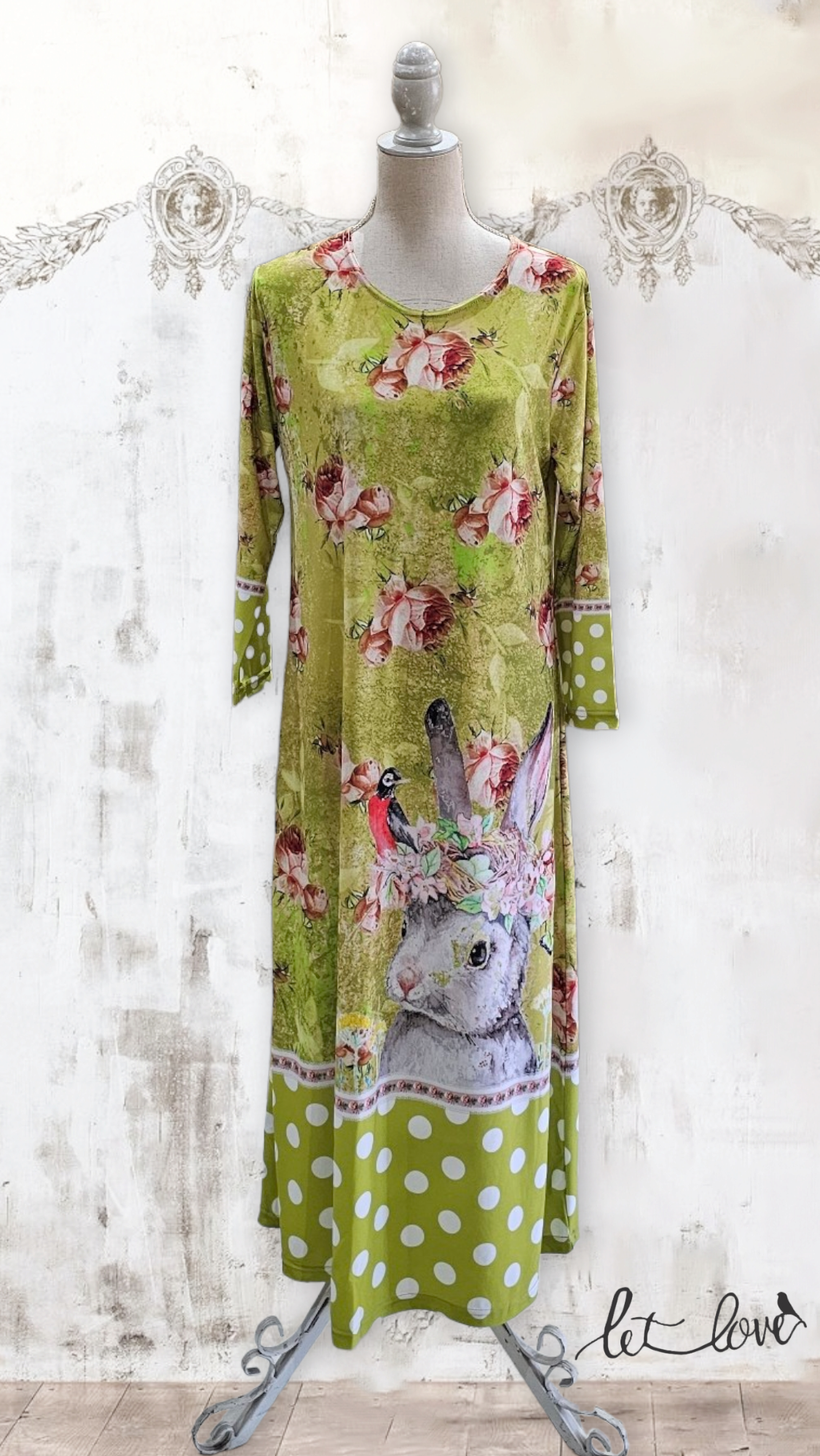 Ankle Length Dress with Sleeves - Let Love Clothing