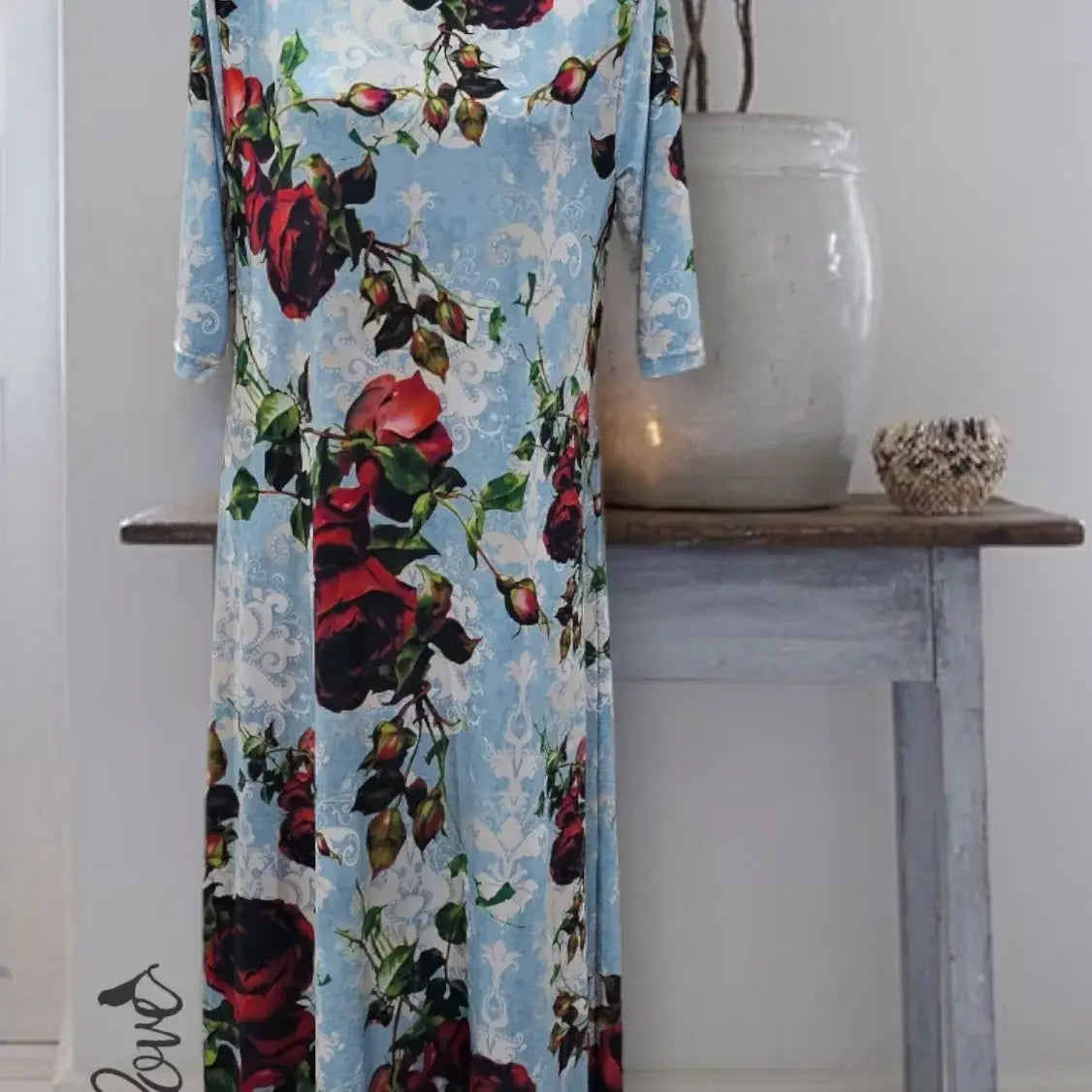 Ankle Length Dress with Sleeves - Let Love Clothing