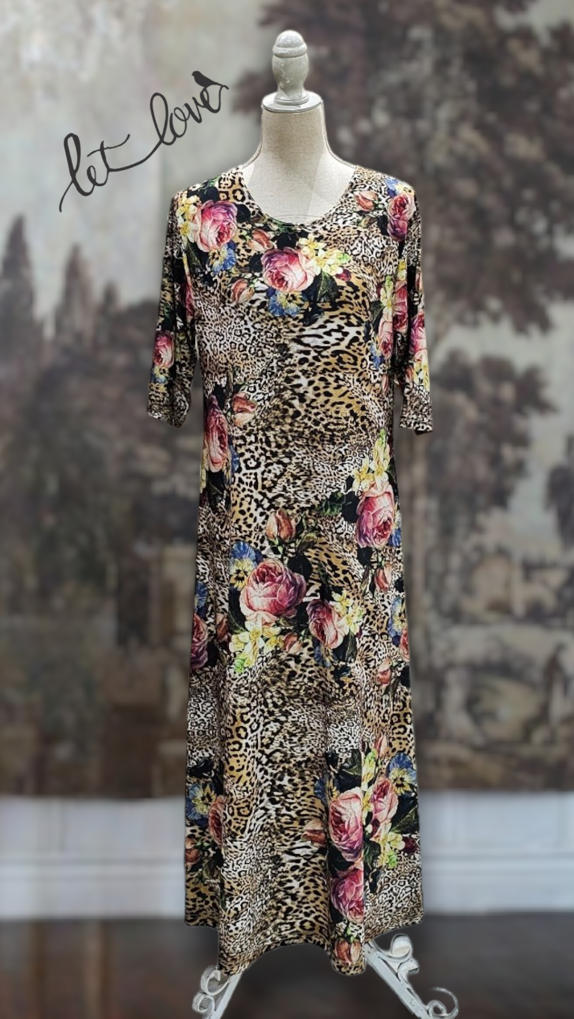 Ankle Length Dress with Sleeves - Let Love Clothing