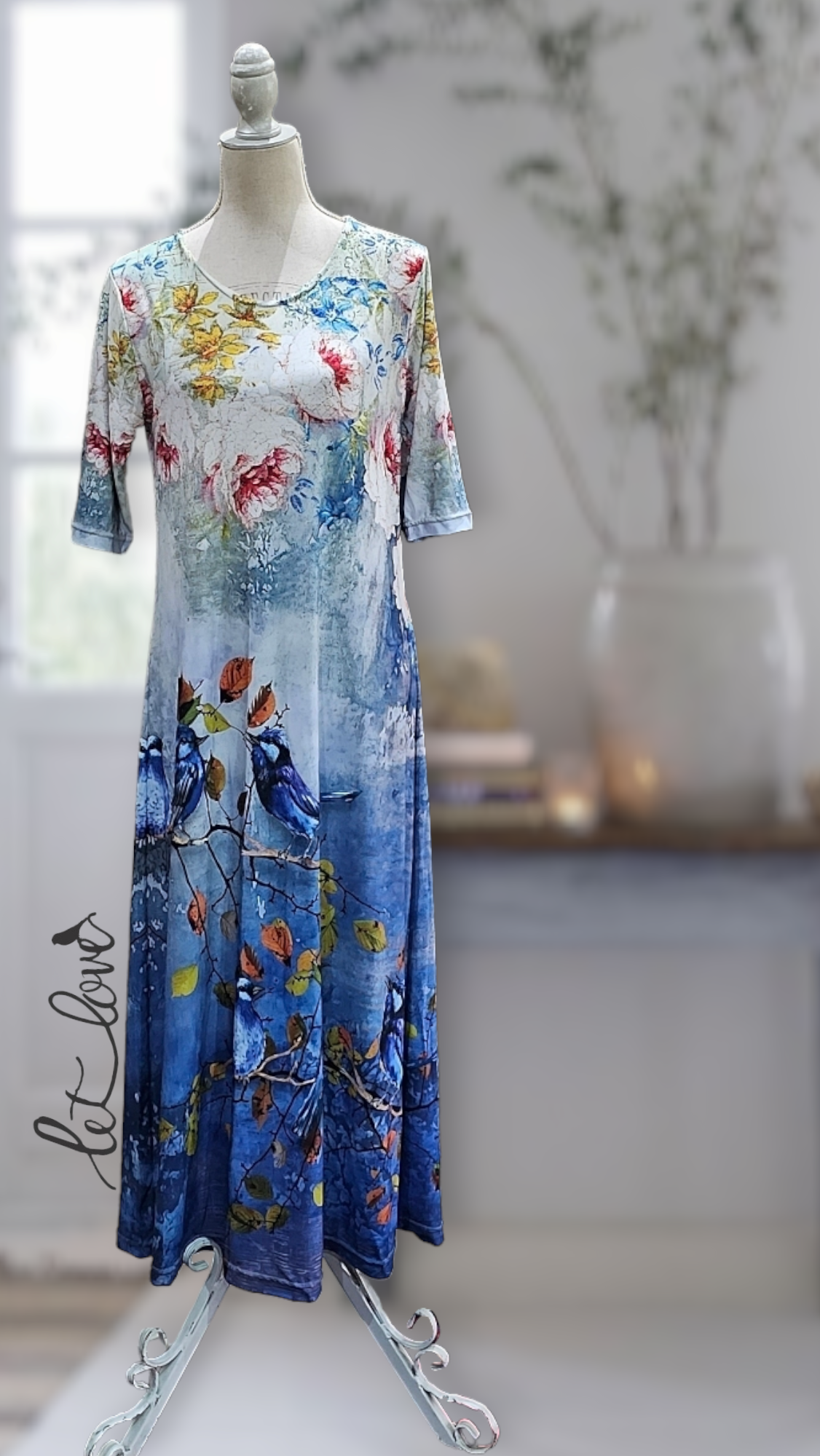 Ankle Length Dress with Sleeves - Let Love Clothing