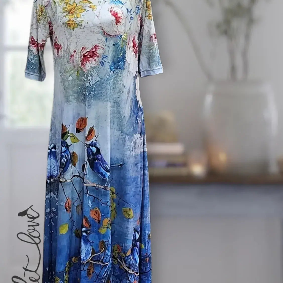 Ankle Length Dress with Sleeves - Let Love Clothing