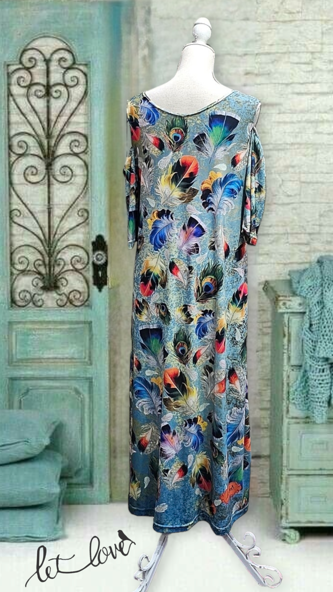 Ankle Length Dress with Sleeves - Let Love Clothing