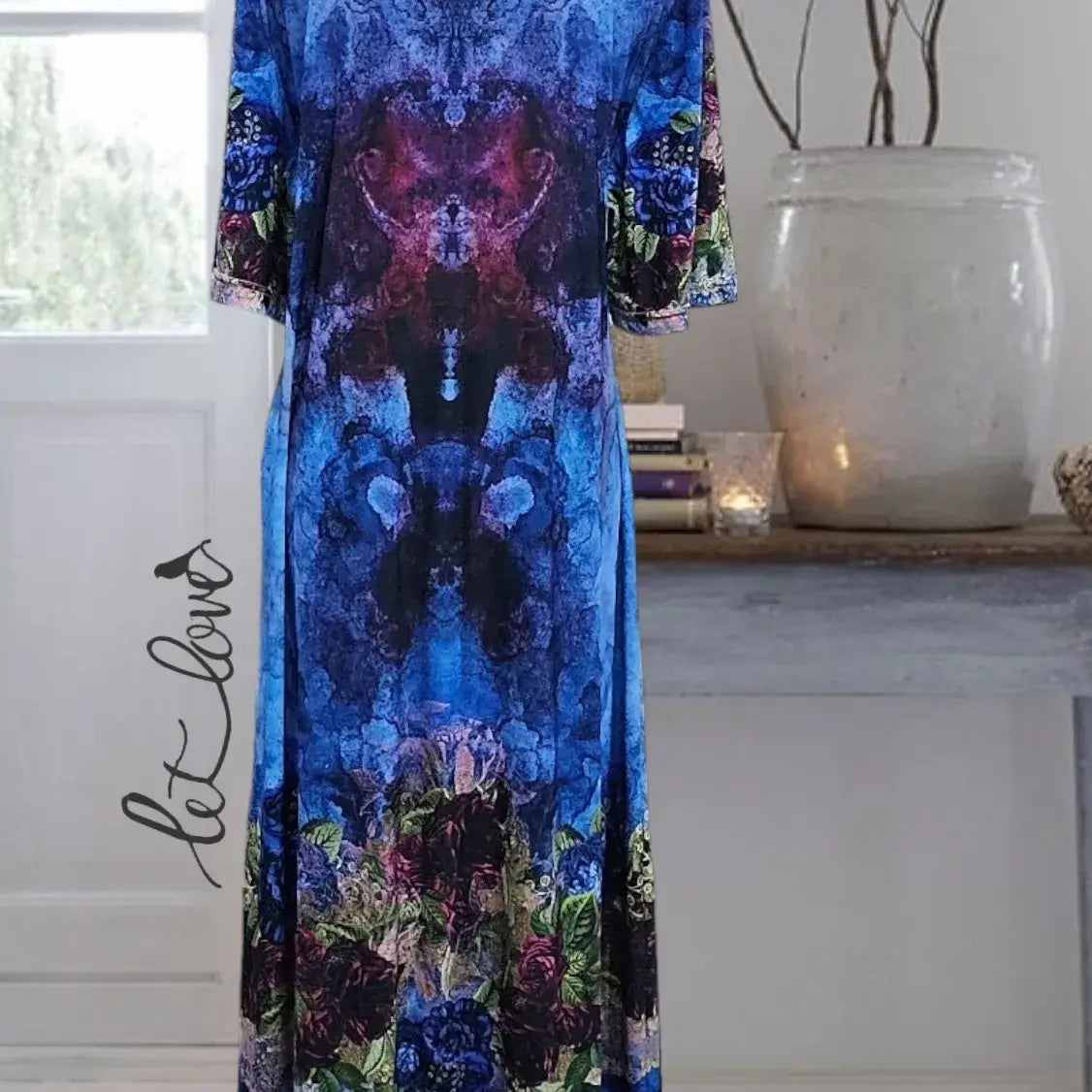 Ankle Length Dress with Sleeves - Let Love Clothing