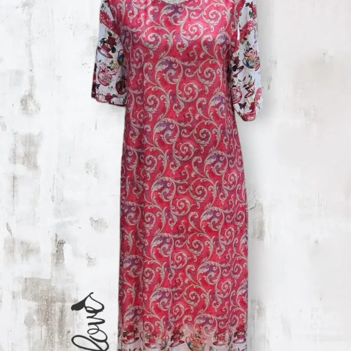 Ankle Length Dress with Sleeves - Let Love Clothing
