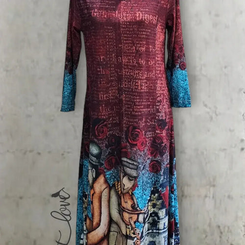 Ankle Length Dress with Sleeves - Let Love Clothing