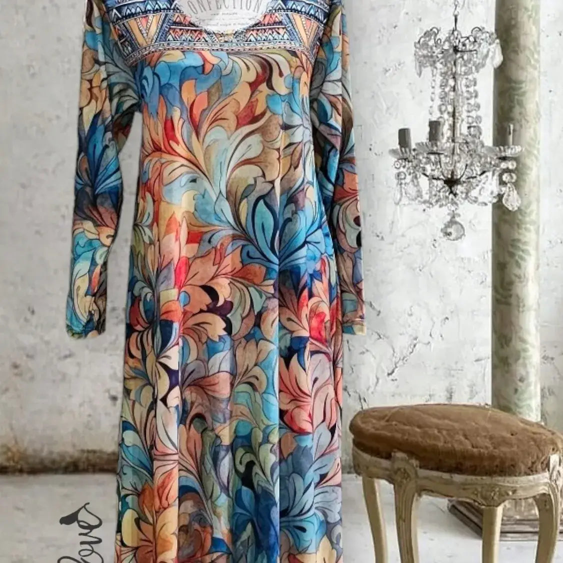 Ankle Length Dress with Sleeves - Let Love Clothing