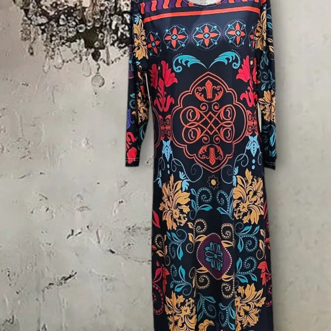 Ankle Length Dress with Sleeves - Let Love Clothing