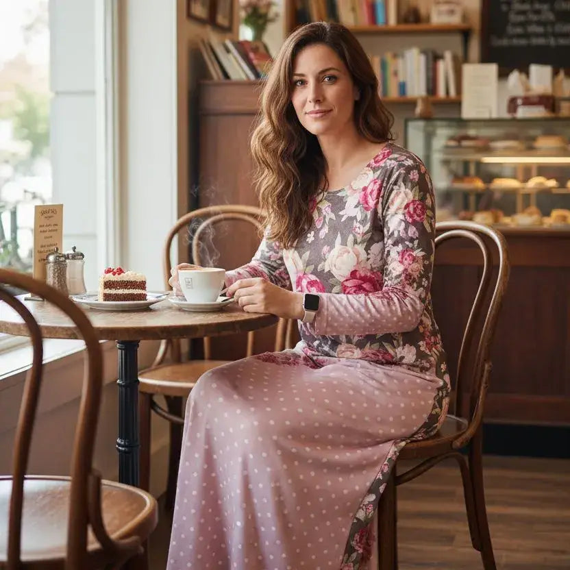 Ankle Length Dress with Sleeves - Let Love Clothing