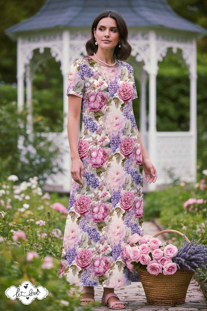 Ankle Length Dress with Sleeves - Let Love Clothing