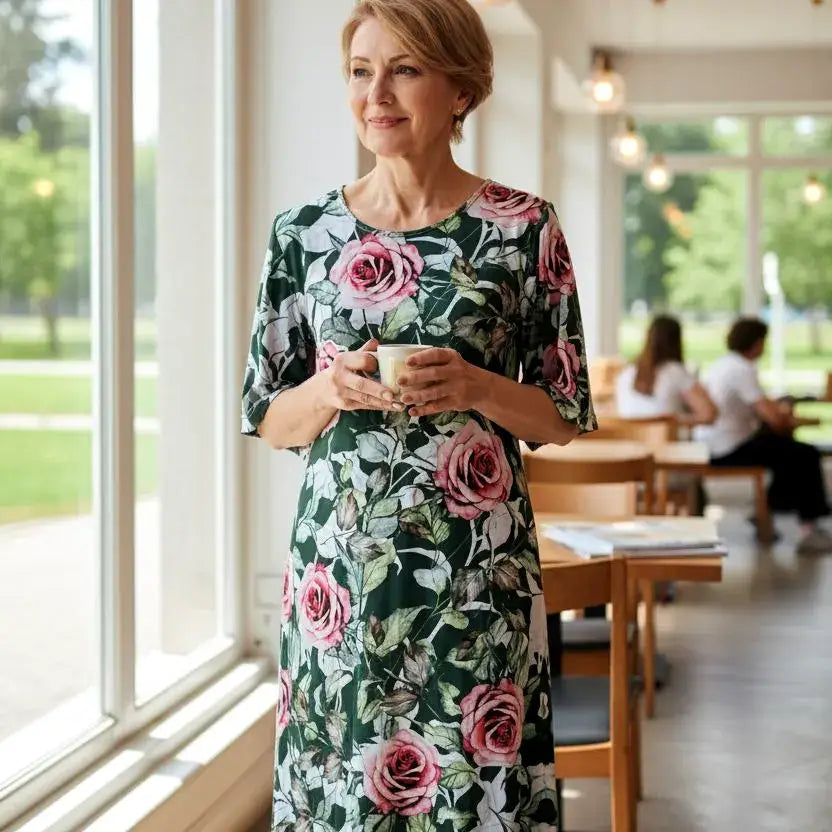 Dress Below the Knee, with Sleeves - Let Love Clothing