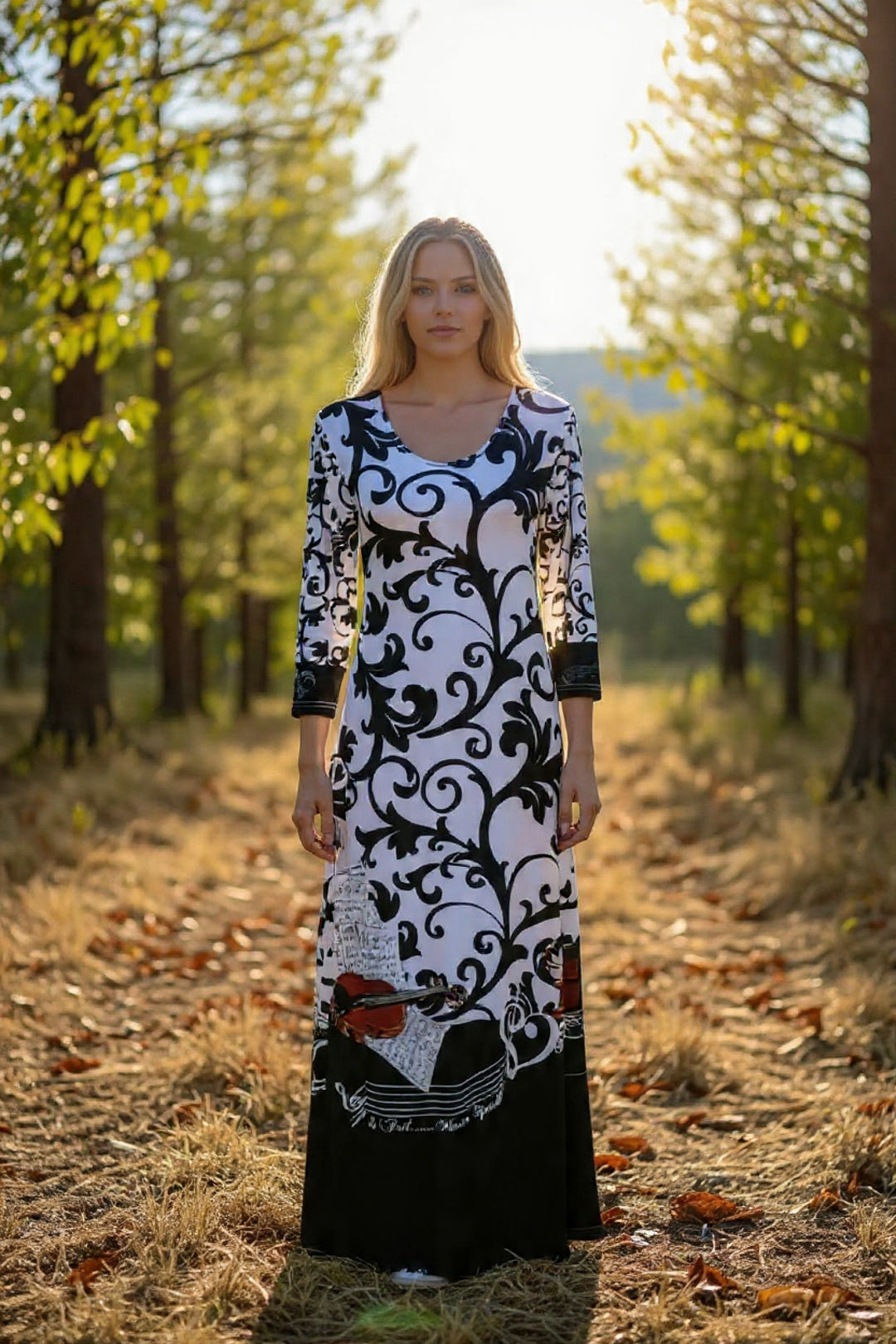 Ankle Length Dress with Sleeves - Let Love Clothing