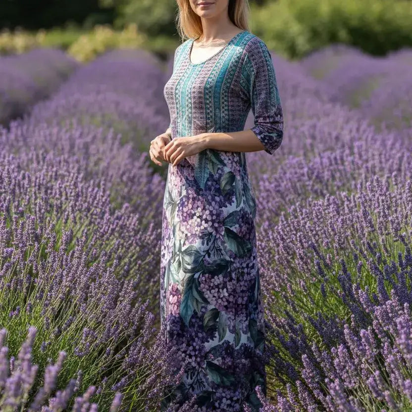 Ankle Length Dress with Sleeves - Let Love Clothing