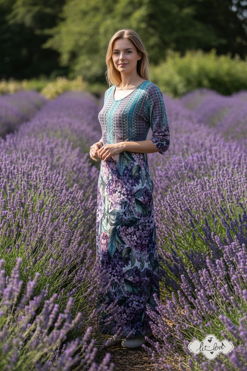 Ankle Length Dress with Sleeves - Let Love Clothing