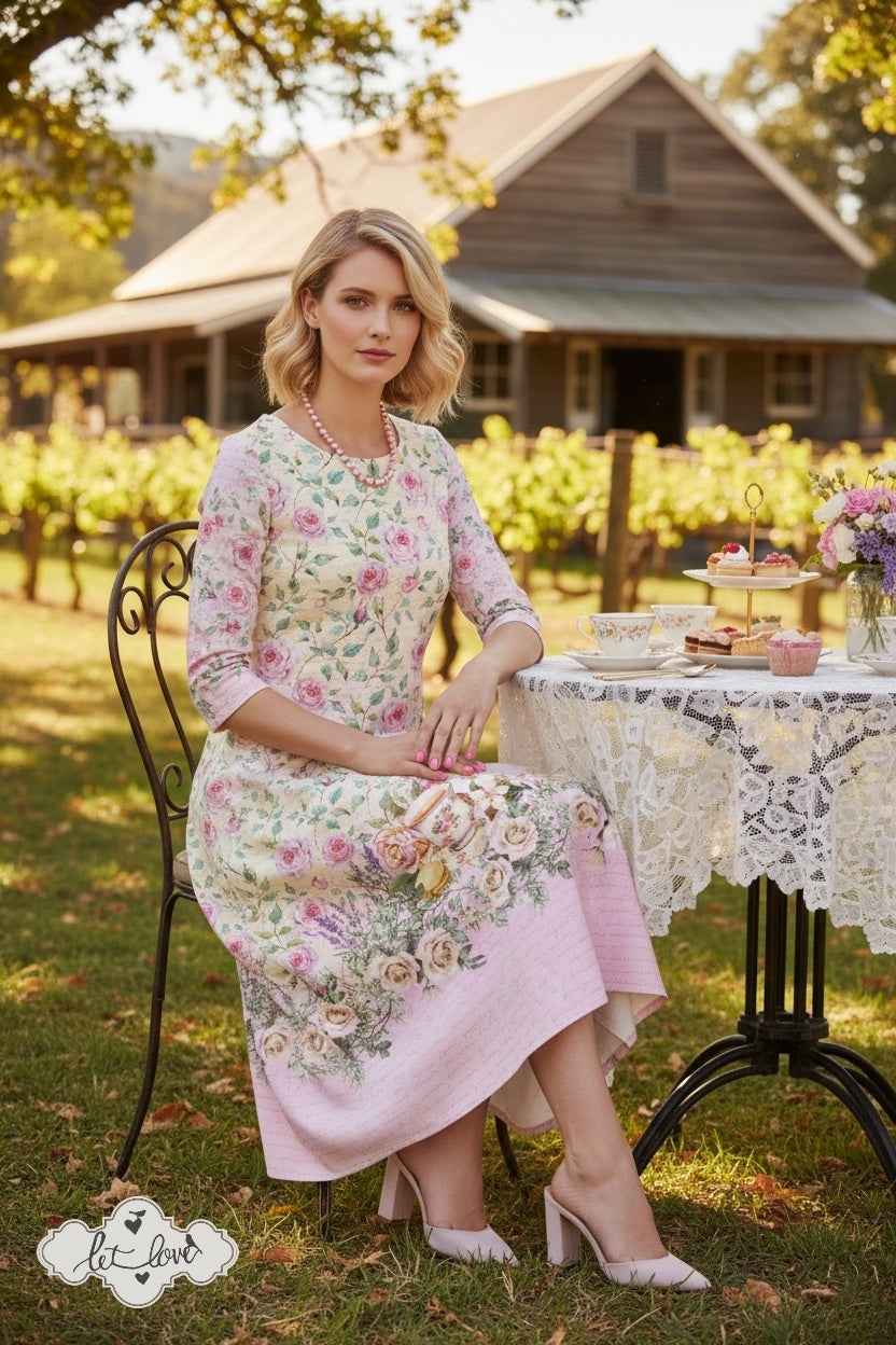 Ankle Length Dress with Sleeves